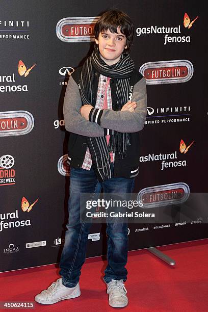 Daniel Aviles attends 'Futbolin' Madrid Premiere at Callao cinema on November 19, 2013 in Madrid, Spain.