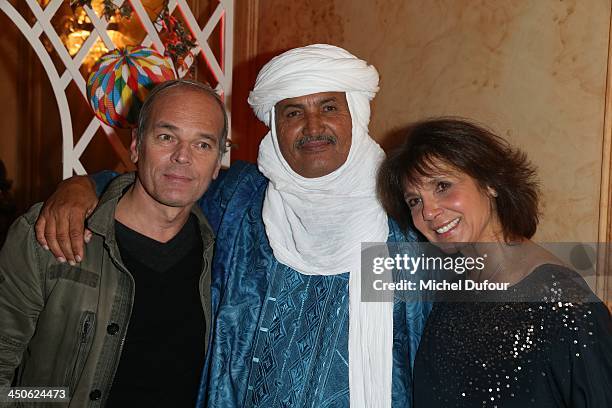 Laurent Baffie, Mohammed Ixa and Stephanie Fugain attend the 'La Guinguette De Regine' Party at Cercle Des Armees on November 19, 2013 in Paris,...