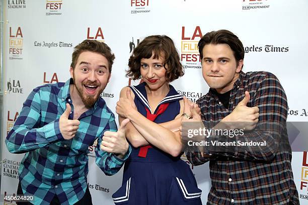 Actors Alex Hirsch, Kristen Schaal and Jason Ritter attend the Gravity Falls Live! Disney Animation Panel during the 2014 Los Angeles Film Festival...