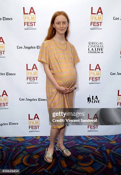 Actress/costume designer India Menuez attends the premiere of "Uncertain Terms" during the 2014 Los Angeles Film Festival at Regal Cinemas L.A. Live...