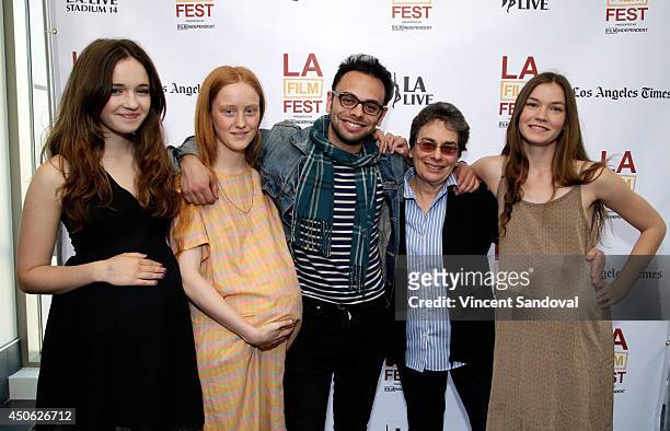 Actors Gina Piersanti, India Menuez, director/writer Nathan Silver, actors Cindy Silver and Hannah Gross attend the premiere of "Uncertain Terms"...