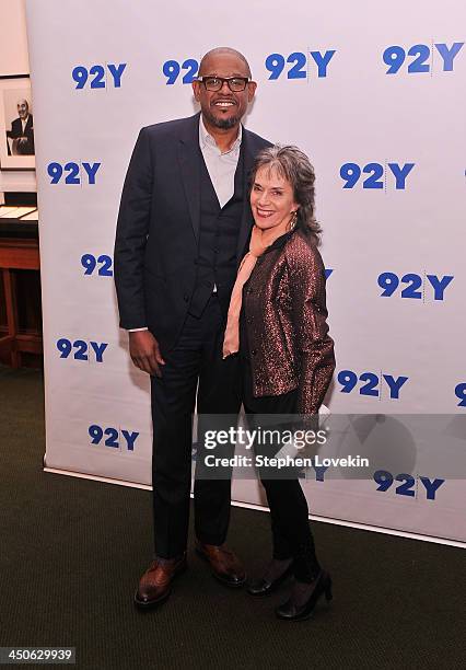 Actor Forest Whitaker and moderator Annette Insdorf attend the "Black Nativity" Preview Screening at the 92nd Street Y on November 19, 2013 in New...