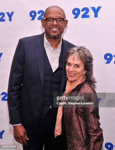Actor Forest Whitaker and moderator Annette Insdorf attend the "Black Nativity" Preview Screening at the 92nd Street Y on November 19, 2013 in New...