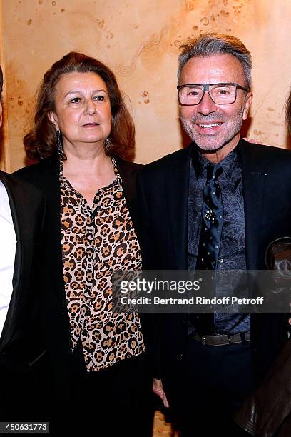 Princess Bey and fashion designer Olivier Echaudemaison attend 'Les Puits du Desert' Charity Gala at Cercle des Armees on November 19, 2013 in Paris,...
