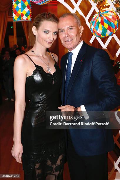 Sarah Marshall and Jean-Claude Jitrois attend 'Les Puits du Desert' Charity Gala at Cercle des Armees on November 19, 2013 in Paris, France.