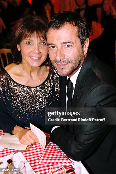 Stephanie Fugain and TV presenter Bernard Montiel attend 'Les Puits du Desert' Charity Gala at Cercle des Armees on November 19, 2013 in Paris,...