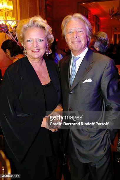 Princess Beatrice de Bourbon Siciles and President of Drouot Holding Georges Delettrez attend 'Les Puits du Desert' Charity Gala at Cercle des Armees...