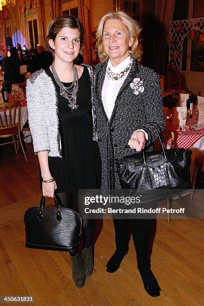 Miss Alain Flammarion and her daughter Victoria Frey attend 'Les Puits du Desert' Charity Gala at Cercle des Armees on November 19, 2013 in Paris,...