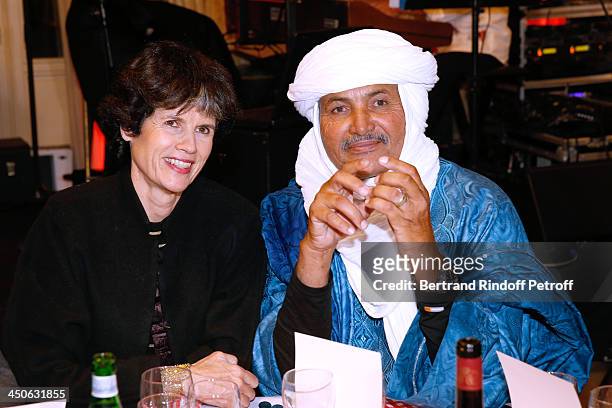 Valerie Anne Giscard d'Estaing and CEO of O.N.G. 'Tidene' Mohamed Ixa attend 'Les Puits du Desert' Charity Gala at Cercle des Armees on November 19,...