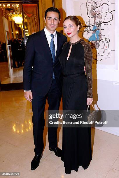 Actress Isabella Orsini, pregnant, and her husband Prince Edouard de Ligne de la Tremoille attend 'Les Puits du Desert' Charity Gala at Cercle des...