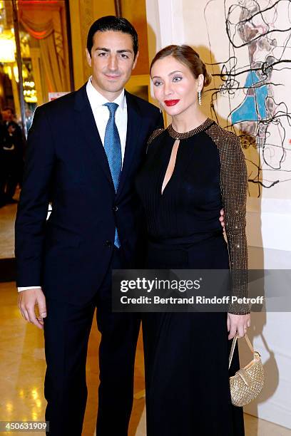 Actress Isabella Orsini, pregnant, and her husband Prince Edouard de Ligne de la Tremoille attend 'Les Puits du Desert' Charity Gala at Cercle des...