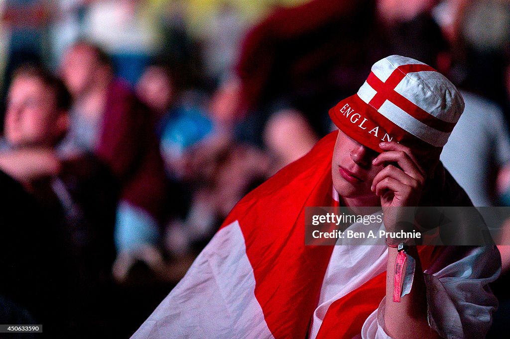 Football Fans Watch The First England Game Of The World Cup