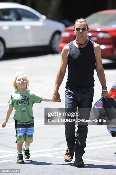 June 20: Gavin Rossdale and Zuma Rossdale are seen on June 20, 2013 in Los Angeles, California.