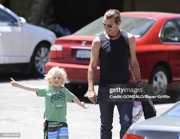 June 20: Gavin Rossdale and Zuma Rossdale are seen on June 20, 2013 in Los Angeles, California.