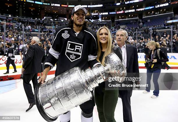 Jordan Nolan of the Los Angeles Kings and family celebrate after the Kings win the Stanley Cup after defeating the Rangers 3-2 in double overtime...