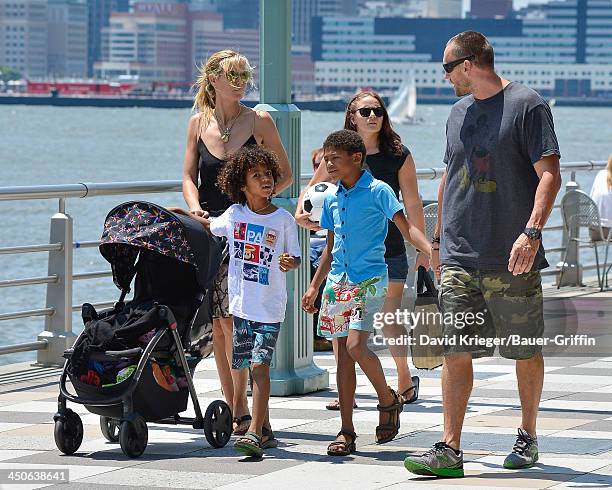 June 21: Heidi Klum and Martin Kristen with her children, Henry Samuel, Johan Samuel are seen on June 21, 2013 in New York City.