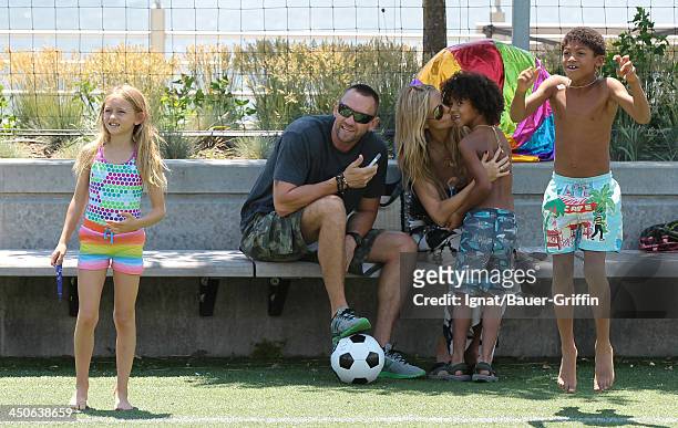 June 21: Heidi Klum and Martin Kristen with her children Leni Samuel, Henry Samuel and Johan Samuel are seen on June 21, 2013 in New York City.