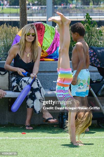 June 21: Heidi Klum and Leni Samuel, Henry Samuel are seen on June 21, 2013 in New York City.