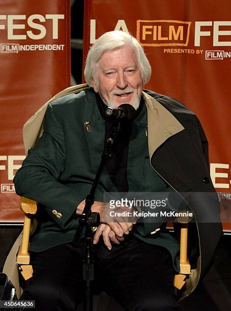 Documentary subject Caroll Spinney attends the premiere of "I Am Big Bird" during the 2014 Los Angeles Film Festival at Grand Performances on June...