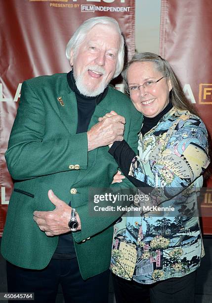 Documentary subject Caroll Spinney and Deb Spinney attend the premiere of "I Am Big Bird" during the 2014 Los Angeles Film Festival at Grand...