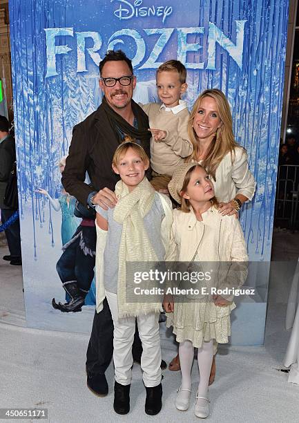Actor Matthew Lillard, Heather Helm and family attend The World Premiere of Walt Disney Animation Studios' "Frozen" at El Capitan Theatre on November...