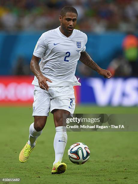 Glen Johnson of England in action during the 2014 FIFA World Cup Brazil Group D match between England and Italy at Arena Amazonia on June 14, 2014 in...