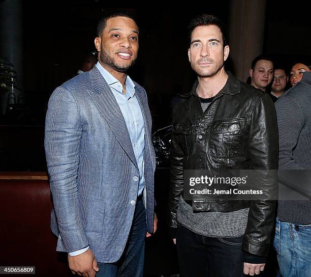 New York Yankee Robinson Cano and actor Dylan McDermott attend the Baron Tequila Launch Party at Butter Restaurant on November 19, 2013 in New York...