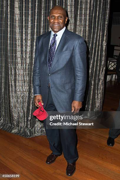 Former New York Giants player Harry Carson attends the 17th Annual MDA Muscle Team Benefit And Gala at The Lighthouse at Chelsea Piers on November...