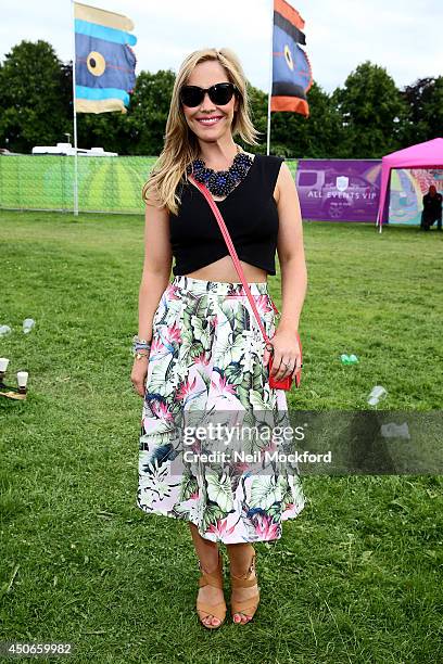 Heidi Range poses backstage at The Isle of Wight Festival at Seaclose Park on June 15, 2014 in Newport, Isle of Wight.