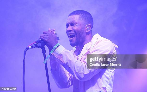 Artist Frank Ocean performs during the 2014 Bonnaroo Music & Arts Festival on June 14, 2014 in Manchester, Tennessee.