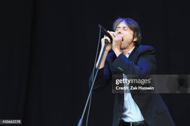 Brett Anderson of Suede performs at The Isle of Wight Festival at Seaclose Park on June 15, 2014 in Newport, Isle of Wight.