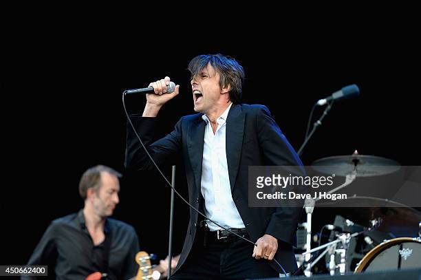 Brett Anderson of Suede performs at The Isle of Wight Festival at Seaclose Park on June 15, 2014 in Newport, Isle of Wight.