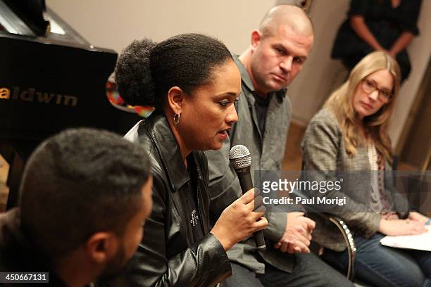 Vikki Johnson of BET participates in a panel of brand representatives and artists to discuss the growing affiliations between bands and brands at...