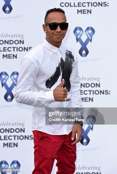 Lewis Hamilton attends the One For The Boys charity ball during the London Collections: Men SS15 on June 15, 2014 in London, England.