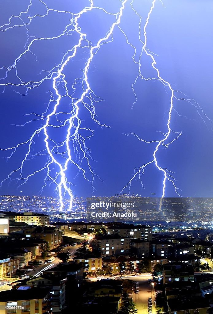 Lightning over Ankara the capital
