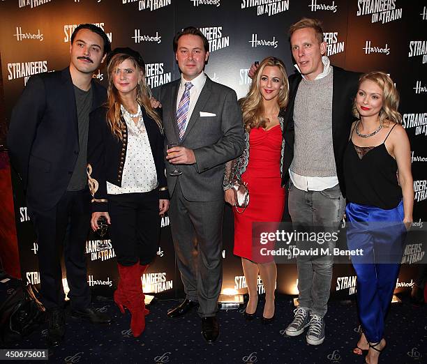 Jack Huston, Imogen Stubbs, Christian McKay, Miranda Raison, Laurence Fox and Myanna Buring attend an after party following the press night...