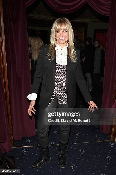 Jo Wood attends an after party following the press night performance of "Strangers On A Train" at the Cafe de Paris on November 19, 2013 in London,...