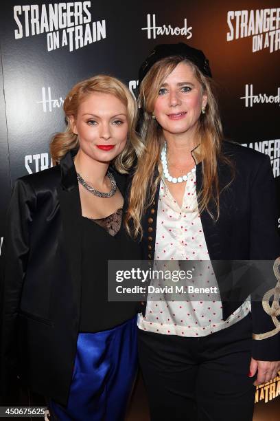 Myanna Buring and Imogen Stubbs attend an after party following the press night performance of "Strangers On A Train" at the Cafe de Paris on...