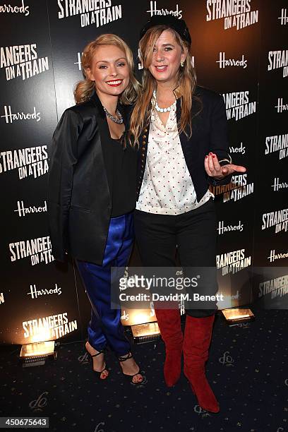 Myanna Buring and Imogen Stubbs attend an after party following the press night performance of "Strangers On A Train" at the Cafe de Paris on...