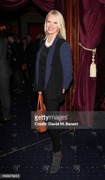 Anneka Rice attends an after party following the press night performance of "Strangers On A Train" at the Cafe de Paris on November 19, 2013 in...