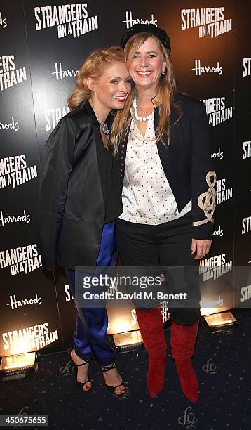 Myanna Buring and Imogen Stubbs attend an after party following the press night performance of "Strangers On A Train" at the Cafe de Paris on...