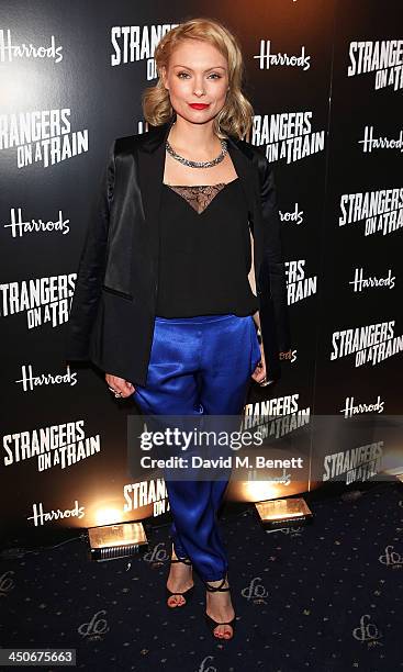 Myanna Buring attends an after party following the press night performance of "Strangers On A Train" at the Cafe de Paris on November 19, 2013 in...