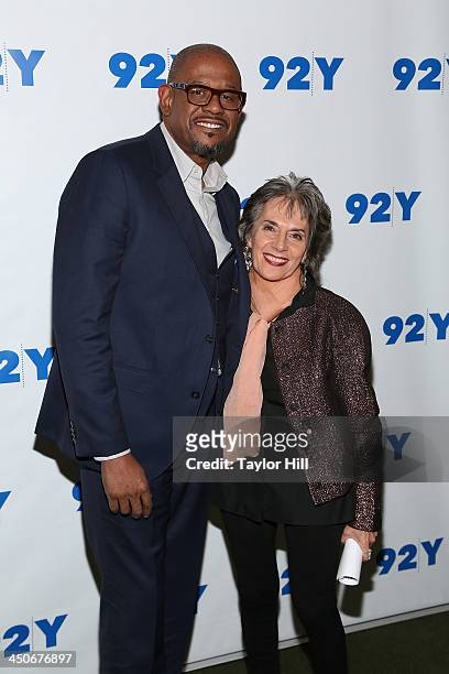 Actor Forest Whitaker and professor Annette Insdorf attends the "Black Nativity" Preview Screening at the 92nd Street Y on November 19, 2013 in New...