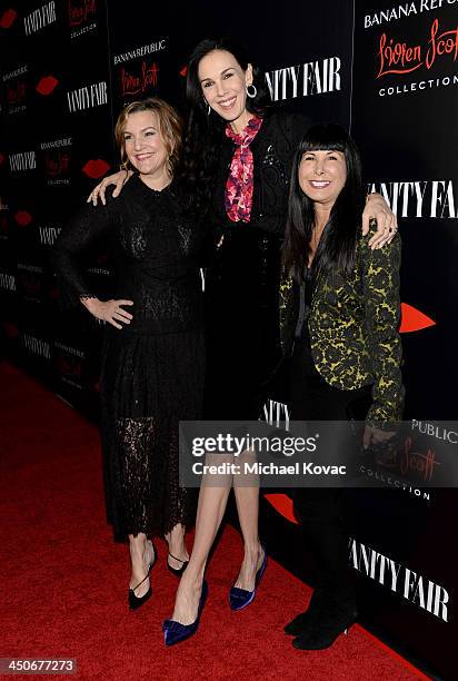 Vanity Fair West Coast Editor Krista Smith, fashion designer L'Wren Scott, and Banana Republic Global CMO Catherine Sadler attend the launch...