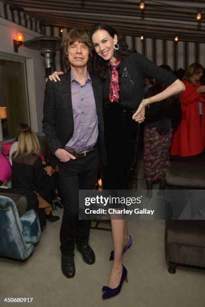 Singer Mick Jagger and fashion designer L'Wren Scott attend the launch celebration of the Banana Republic L'Wren Scott Collection hosted by Banana...