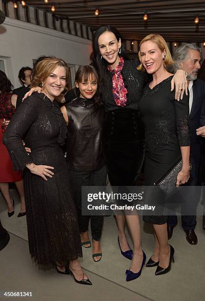 Vanity Fair West Coast Editor Krista Smith, actress Rashida Jones, fashion designer L'Wren Scott, and actress Kelly Lynch attend the launch...