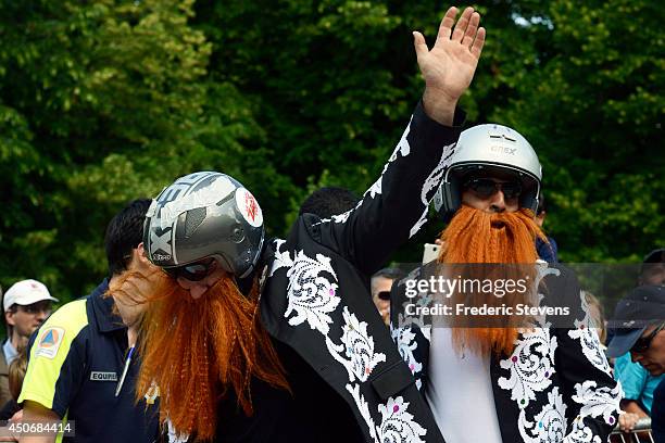 The team "ZZ Top Team" after a crash on the circuit Red Bull Soap Box at National Domaine of Saint Cloud on July 14, 2013 near Paris, France. The Red...