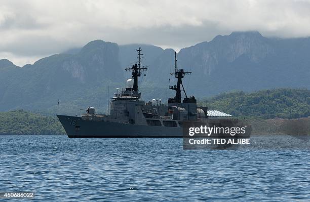 Philippines-China-military-US-maritime-diplomacy,FOCUS by Cecil Morella This photo taken on June 7, 2014 shows the Philippine Navy frigate BRP Ramon...