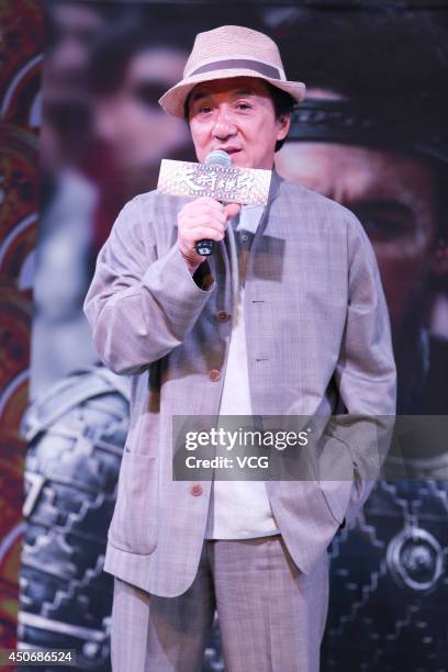 Jackie Chan attends the "Dragon Blade" press conference at the 17th Shanghai International Film Festival on June 15, 2014 in Shanghai, China.