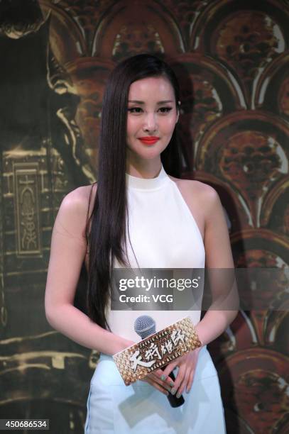 Actress Wang Ruoxin attends the "Dragon Blade" press conference at the 17th Shanghai International Film Festival on June 15, 2014 in Shanghai, China.